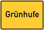 Place name sign Grünhufe
