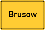 Place name sign Brusow