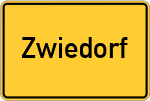 Place name sign Zwiedorf