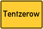 Place name sign Tentzerow