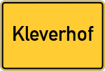 Place name sign Kleverhof