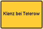 Place name sign Klenz bei Teterow