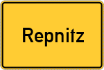 Place name sign Repnitz