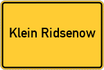 Place name sign Klein Ridsenow