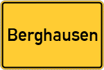 Place name sign Berghausen, Kreis Wittgenstein