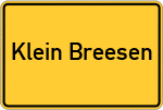 Place name sign Klein Breesen