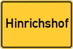 Place name sign Hinrichshof