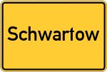 Place name sign Schwartow