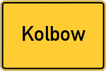 Place name sign Kolbow