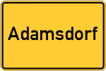 Place name sign Adamsdorf