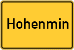 Place name sign Hohenmin