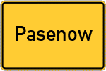 Place name sign Pasenow