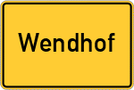 Place name sign Wendhof