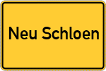 Place name sign Neu Schloen, Mecklenburg