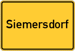 Place name sign Siemersdorf