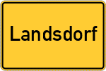 Place name sign Landsdorf