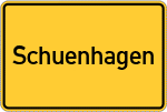 Place name sign Schuenhagen