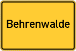 Place name sign Behrenwalde