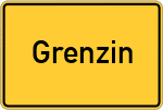 Place name sign Grenzin
