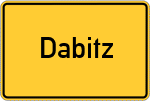 Place name sign Dabitz
