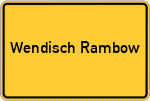 Place name sign Wendisch Rambow