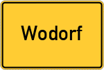 Place name sign Wodorf