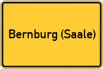 Place name sign Bernburg (Saale)