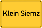 Place name sign Klein Siemz