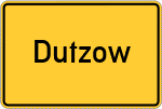 Place name sign Dutzow