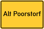 Place name sign Alt Poorstorf