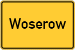 Place name sign Woserow