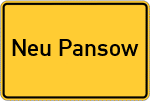 Place name sign Neu Pansow
