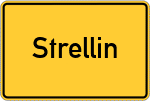 Place name sign Strellin