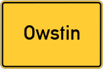 Place name sign Owstin