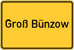 Place name sign Groß Bünzow