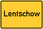 Place name sign Lentschow