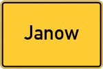 Place name sign Janow