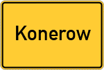 Place name sign Konerow