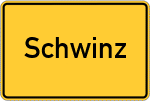 Place name sign Schwinz,Jellen,Kleest