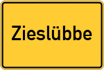 Place name sign Zieslübbe