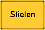 Place name sign Stieten