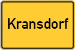 Place name sign Kransdorf