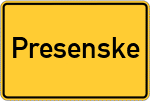 Place name sign Presenske