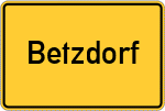 Place name sign Betzdorf, Sieg