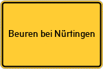 Place name sign Beuren bei Nürtingen