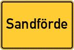 Place name sign Sandförde