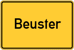 Place name sign Beuster