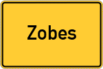 Place name sign Zobes