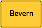 Place name sign Bevern, Holstein