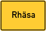 Place name sign Rhäsa